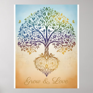 Wachsen und Lieben Leinwand Poster