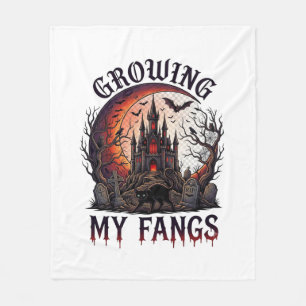 Wachsende Fangzähne Halloween Spukschloss schwarze Fleecedecke