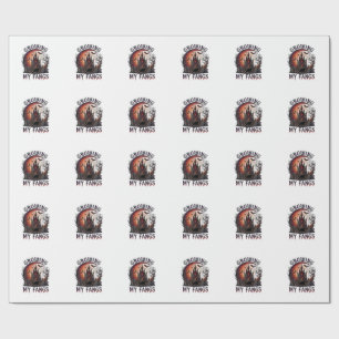 Wachsende Fangzähne Halloween Spukschloss schwarze Geschenkpapier