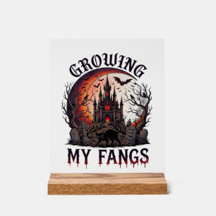 Wachsende Fangzähne Halloween Verlassenes Schloss Acrylschild