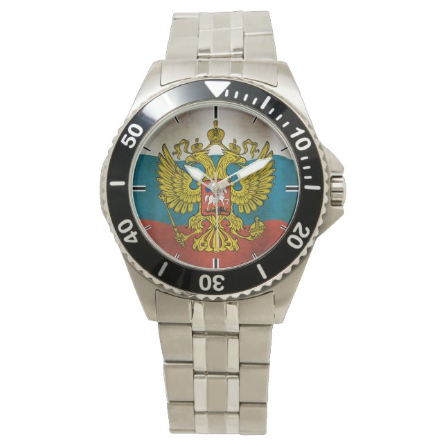 Wachsende Flagge Russlands Armbanduhr (Vorderseite)
