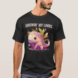 Wachsende Gliedmaßen Axolotl Amphibie Mexikanisch T-Shirt