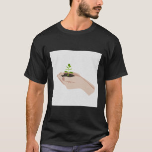 Wachsende Pflanze Zeichnend Öko T-Shirt
