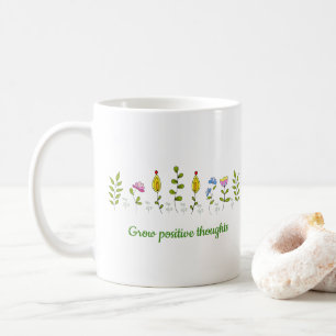 Wachsende positive Gedanken Blume Minimalistisch N Kaffeetasse