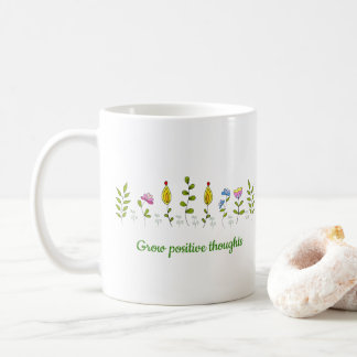 Wachsende positive Gedanken Blume Minimalistisch N Kaffeetasse