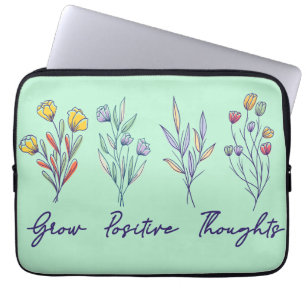 Wachsende positive Gedanken Wildblume Pflanze Laptopschutzhülle