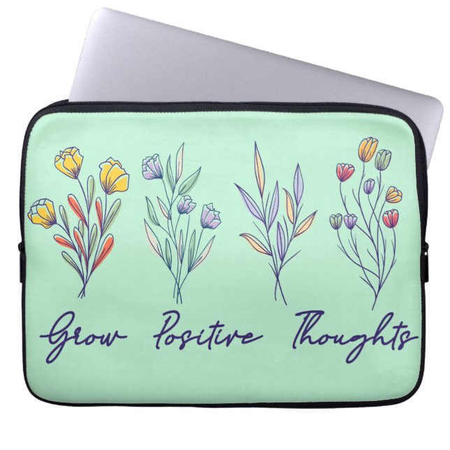 Wachsende positive Gedanken Wildblume Pflanze Laptopschutzhülle (Vorderseite)