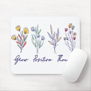 Wachsende positive Gedanken Wildblume Pflanze Mousepad
