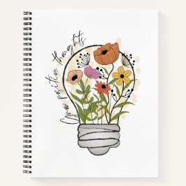 Wachsende positive Gedanken Wildblumen Inspiration Notizbuch