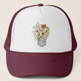 Wachsende positive Gedanken Wildblumen Inspiration Truckerkappe