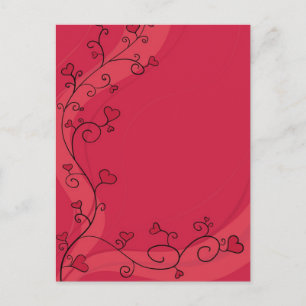 Wachsende rote Herzen Postkarte