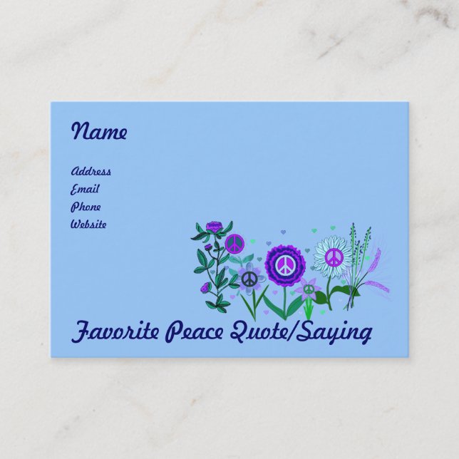 Wachsender Frieden Visitenkarte (Vorderseite)
