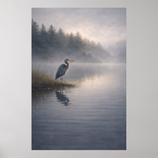 Wachsender Reiher | Blau Reiher | Poster