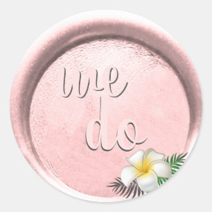 *~* Wachssiegel-Stempel Hochzeit Blush Pink Blumen Runder Aufkleber