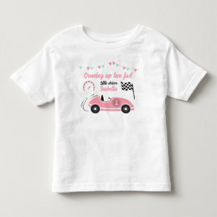 Wächst Auf Zwei Schnell Festlich Rosa Rennwagen Ge Kleinkind T-shirt