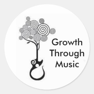 Wachstum durch Musiksticker Runder Aufkleber