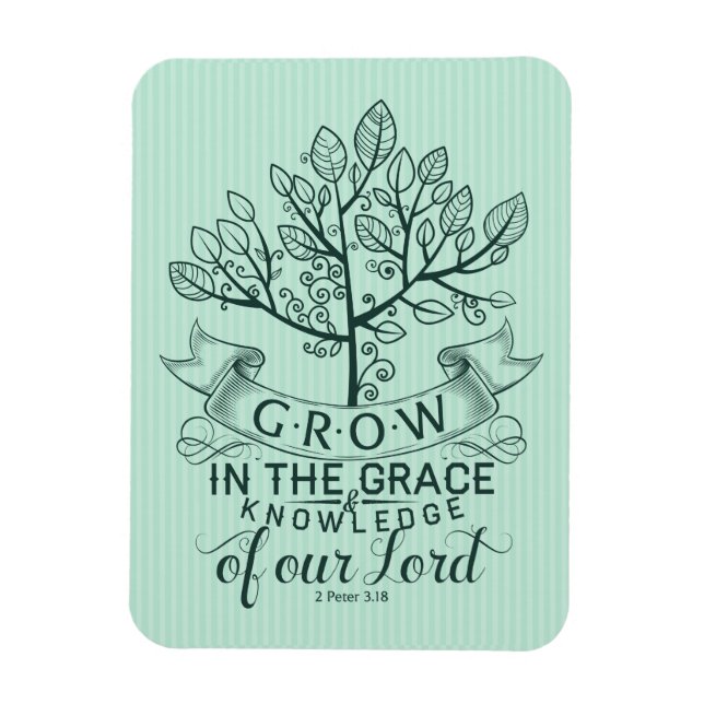 Wachstum in Grace Bible Verse Foto Magnet (Vertikal)