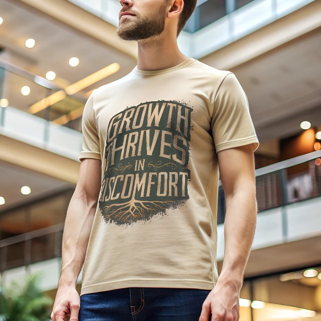 Wachstum Thrives Bio Grunge Typografie T-Shirt (Von Creator hochgeladen)