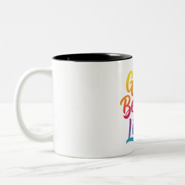 Wachstum über die Grenzen hinaus Motivierend Zitat Zweifarbige Tasse (Links)
