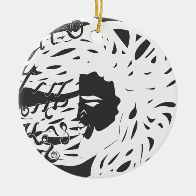 Wachstum und Harmonie Keramik Ornament (Vorne)