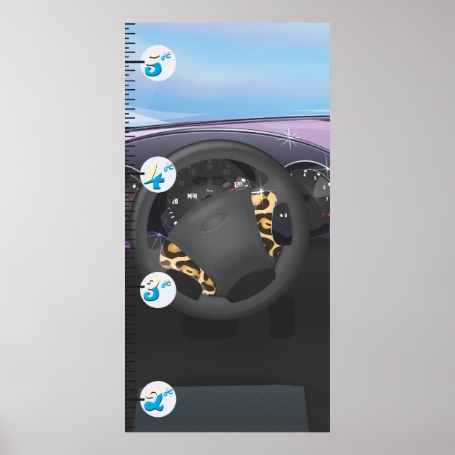 Wachstumsdiagramm der Lenkräder des Autos. Poster (Vorne)