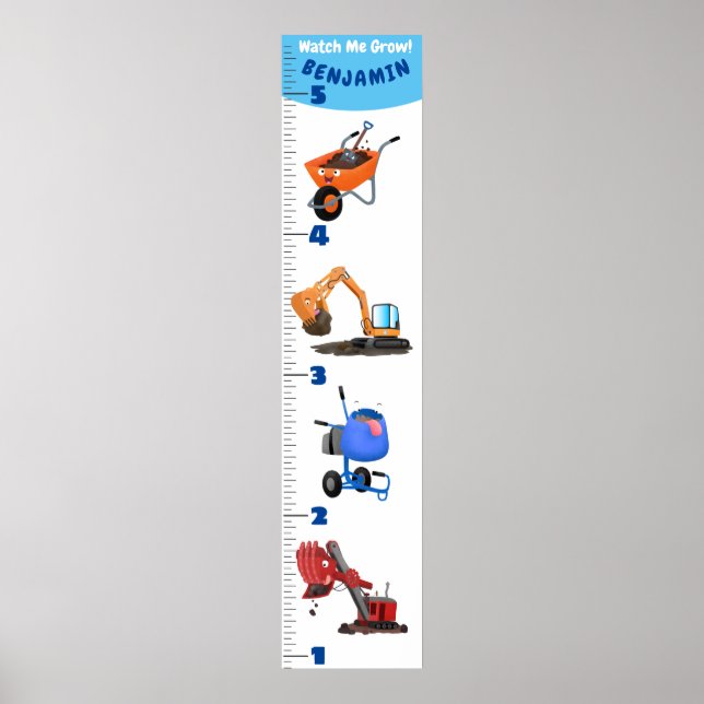Wachstumsdiagramm für den niedlichen Cartoon Poster (Vorne)