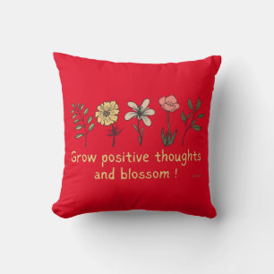 WACHSTUMSPOSITIVE GEDANKEN UND BLOSSOM motivierend Kissen