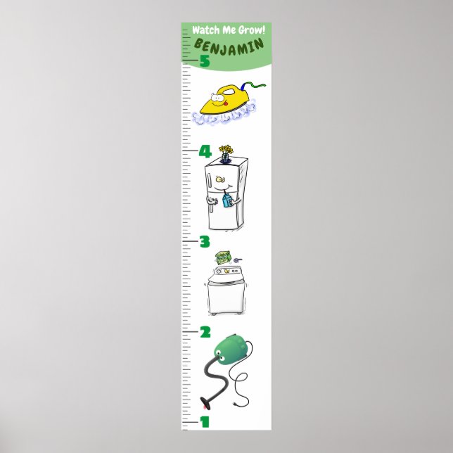 Wachstumstabelle für niedliche Cartoon Poster (Vorne)