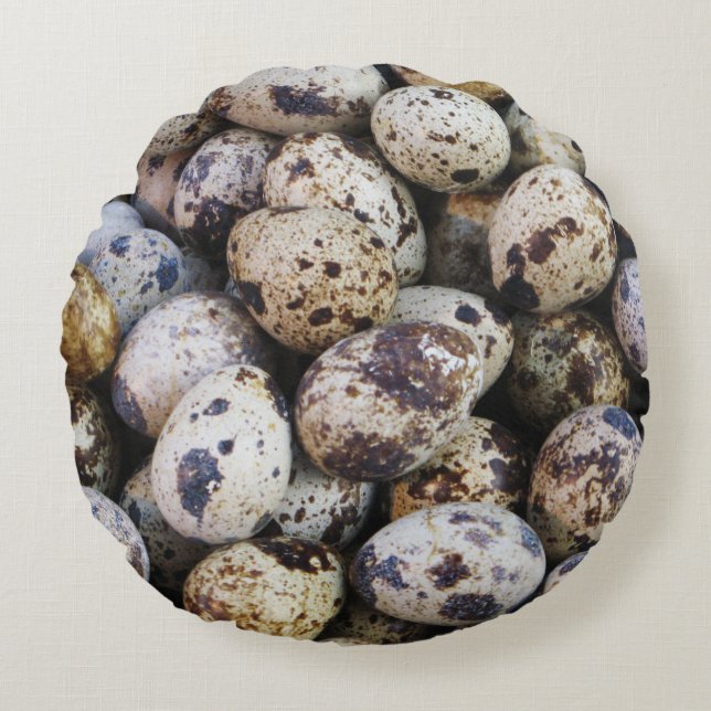 Wachteier Rundes Kissen (Vorderseite)
