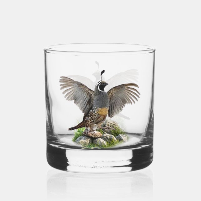 Wachtel Whiskyglas (Vorderseite)
