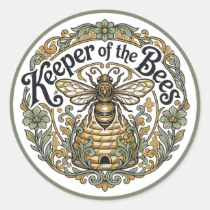 Wächter der Bienen Nouveau Runder Aufkleber
