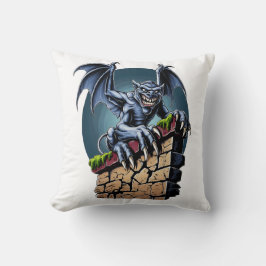 Wächter der Höhen: Ein gotisches Gargoyle-Kunstwer Kissen