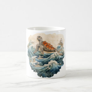 Wächter der Wellen: Die majestätische Meeresschild Kaffeetasse