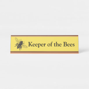 Wächter des Bienen-Schreibtisch-Nummernschildes Schreibtischnamensplakette