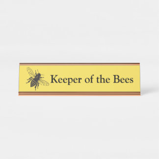 Wächter des Bienen-Schreibtisch-Nummernschildes Schreibtischnamensplakette