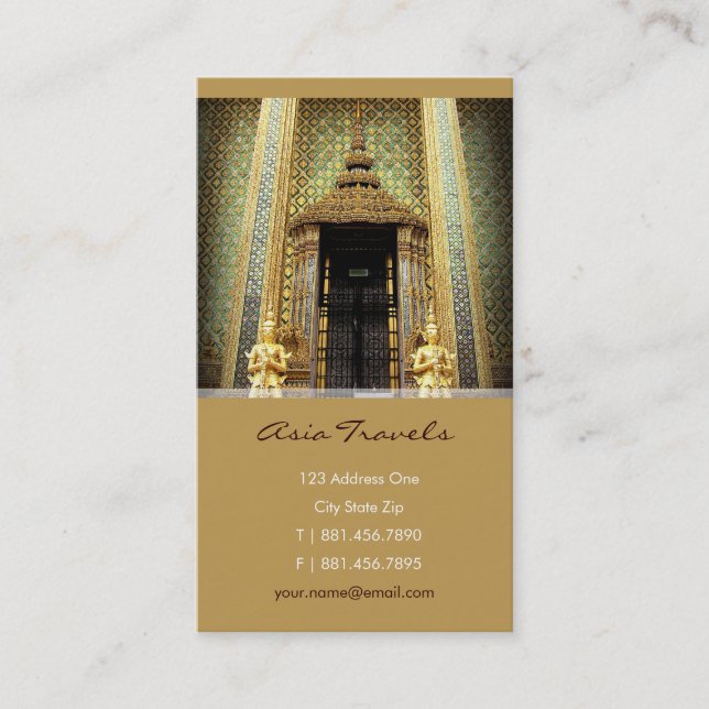 Wächter des goldenen Palast-Thailand-Fotos Visitenkarte (Vorderseite)