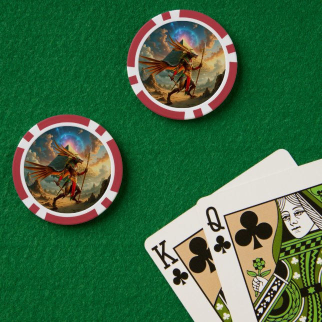 Wächter des Himmels­tores – Anubis Pokerchips (Pokertisch (doppelt))