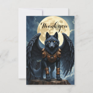 Wächter des Mondes – Der schwarzflügelige Wolf. Dankeskarte