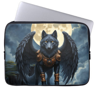Wächter des Mondes – Der schwarzflügelige Wolf Laptopschutzhülle