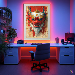 Wächter-Drachenmaske – Tibetisches und chinesische Poster