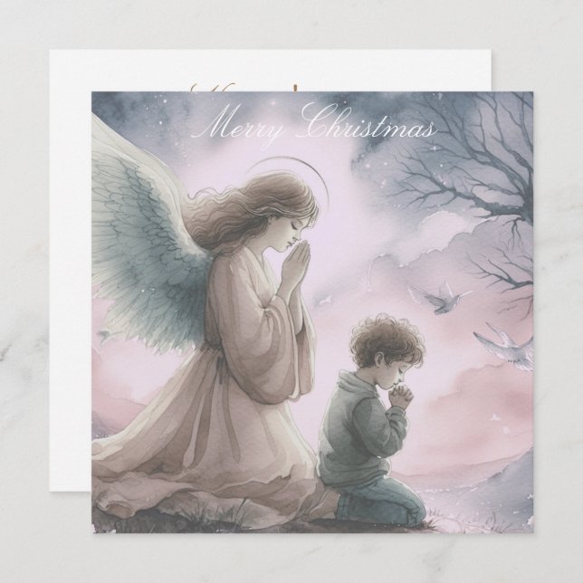 Wächter Engel und Kind gemeinsam beten (Vorne/Hinten)