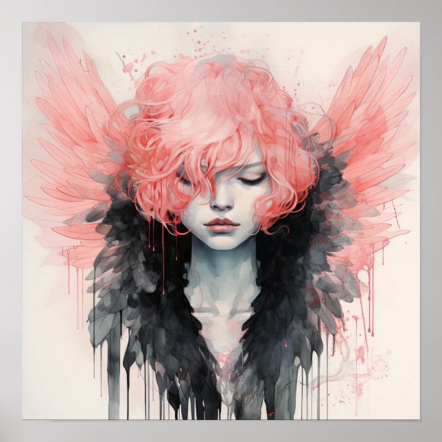Wächter-Ruhe: Graceful Girl Angel Poster (Vorne)