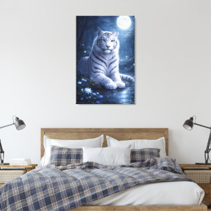 Wächter Weißer Tiger – Stille Stärke und Sanftheit Leinwanddruck