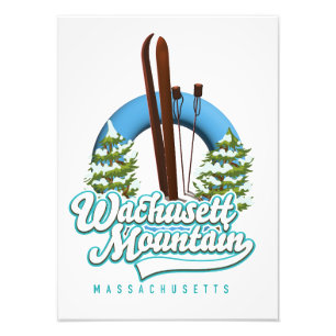 Wachusett Mountain Massachusetts Ski Logo Fotodruck