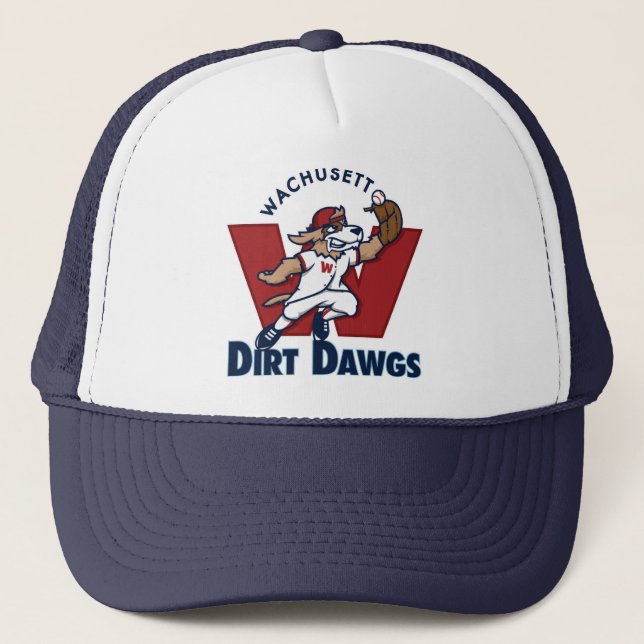 Wachusett Schmutz Dawgs Collegebaseballteams-Logo Truckerkappe (Vorderseite)