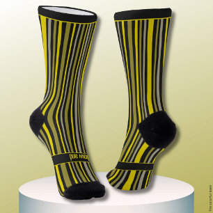Wackelige Streifen, Gelb und Schwarz Socken