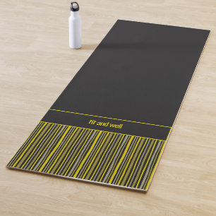 Wackelige Streifen, Gelb und Schwarz Yogamatte