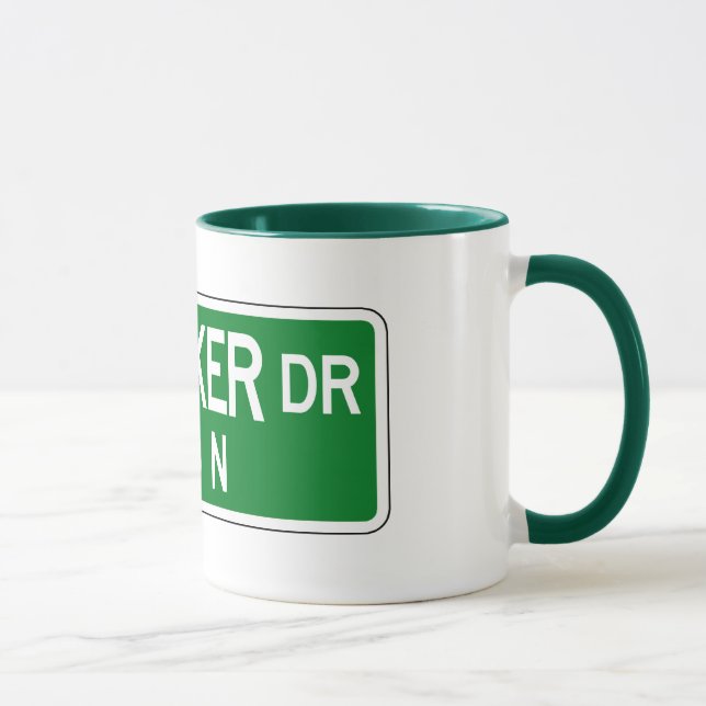 Wacker Antrieb, Straßenschild Chicagos, IL Tasse (Rechts)