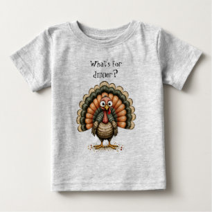 Wackliger skurriler Truthahn Was gibt's zum Abende Baby T-shirt