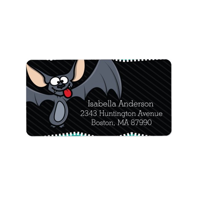 Wacky Bat Halloween Rücksendeadresse Adressaufkleber (Vorne)